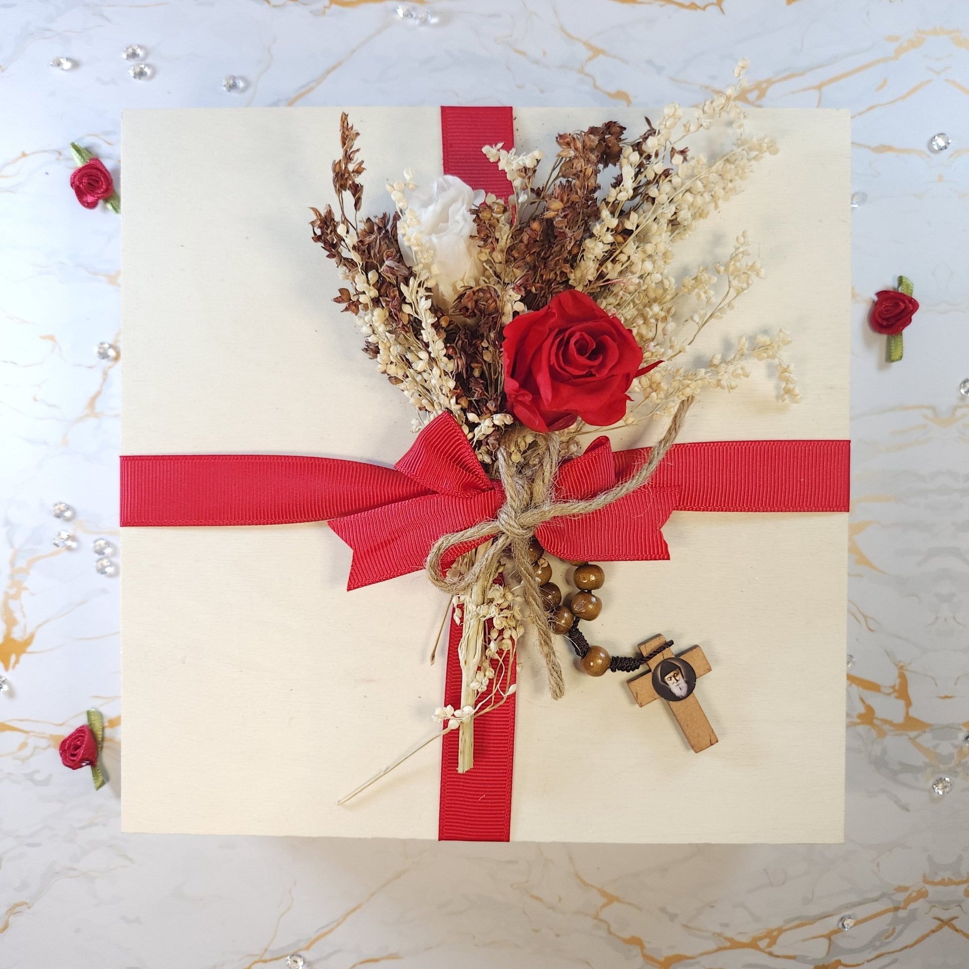 Saint Charbel, Cedar of Lebanon Box (Ex Indumentis) - Our Lady of Gifts