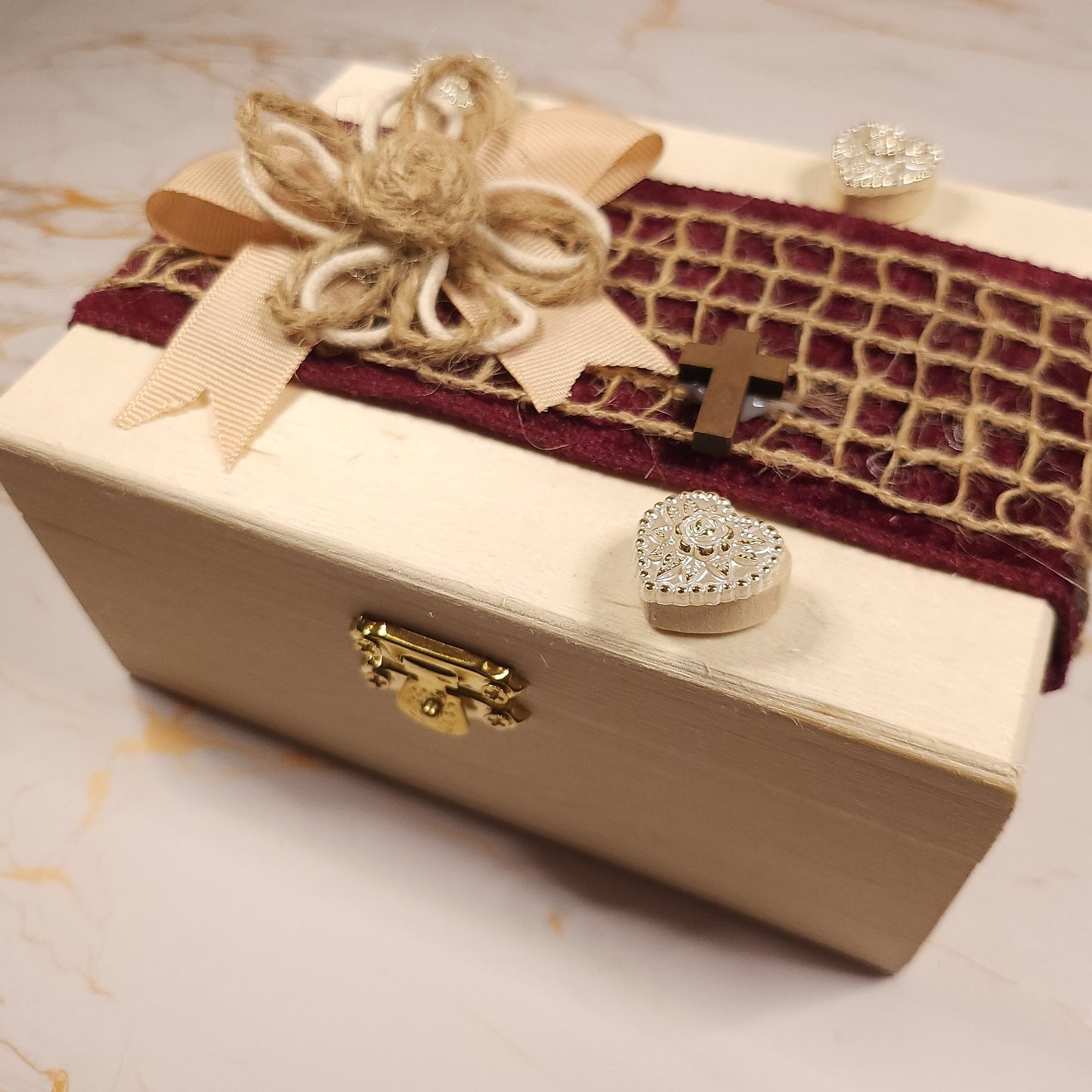 Saint Charbel Wooden Treasure Box (include relic bracelet) - Our Lady of Gifts