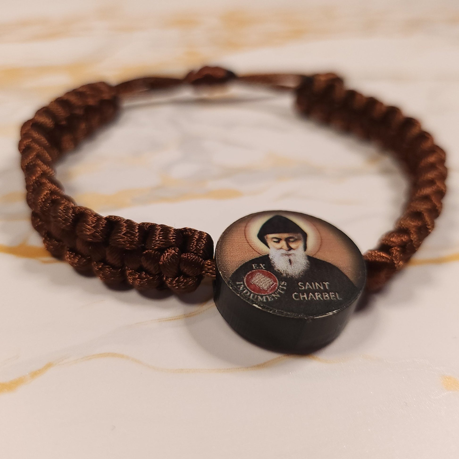 Saint Charbel Wooden Treasure Box (include relic bracelet) - Our Lady of Gifts