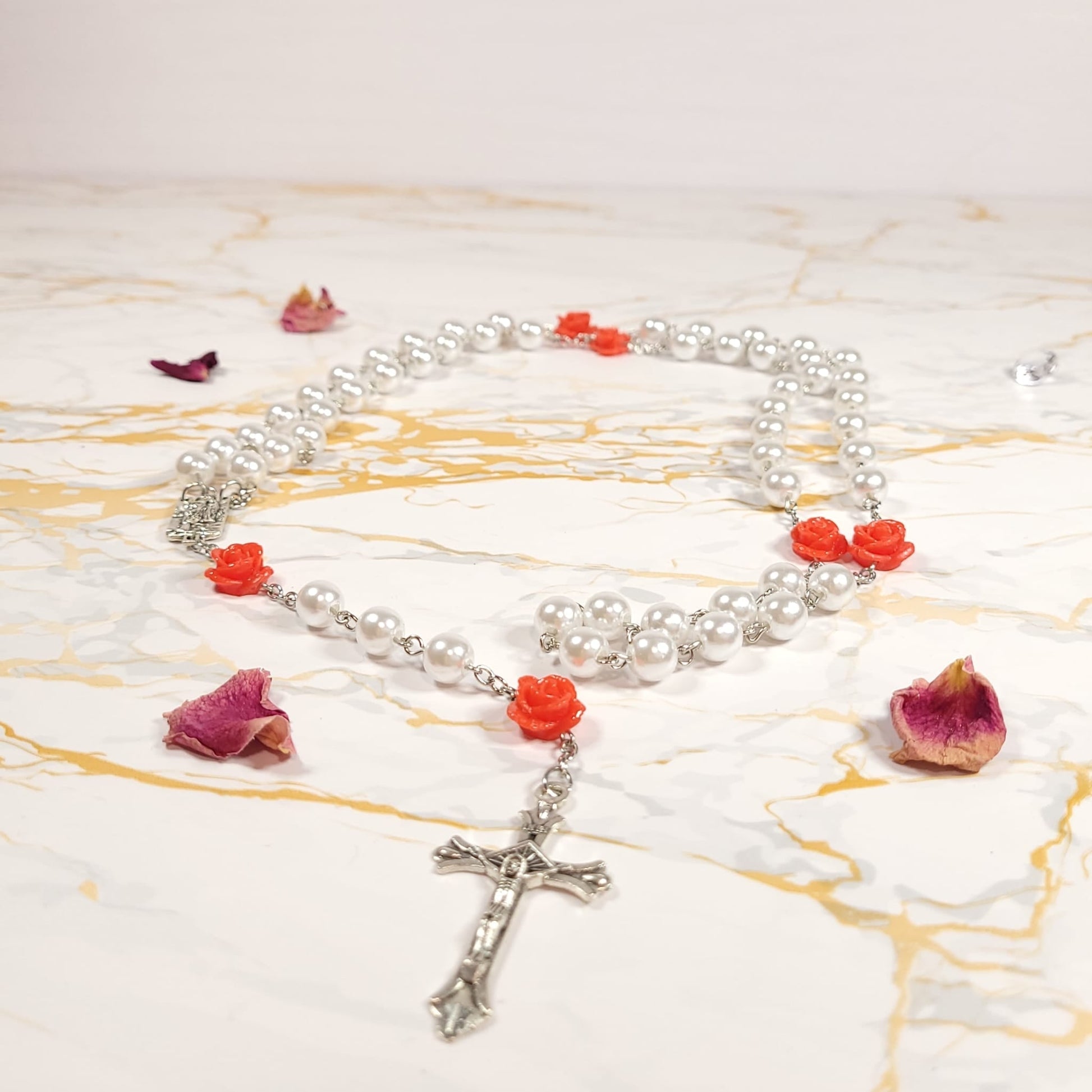 Saint Therese de Lisieux Set - relic oil, rose incense, rose medal, rosary and relic card - Our Lady of Gifts