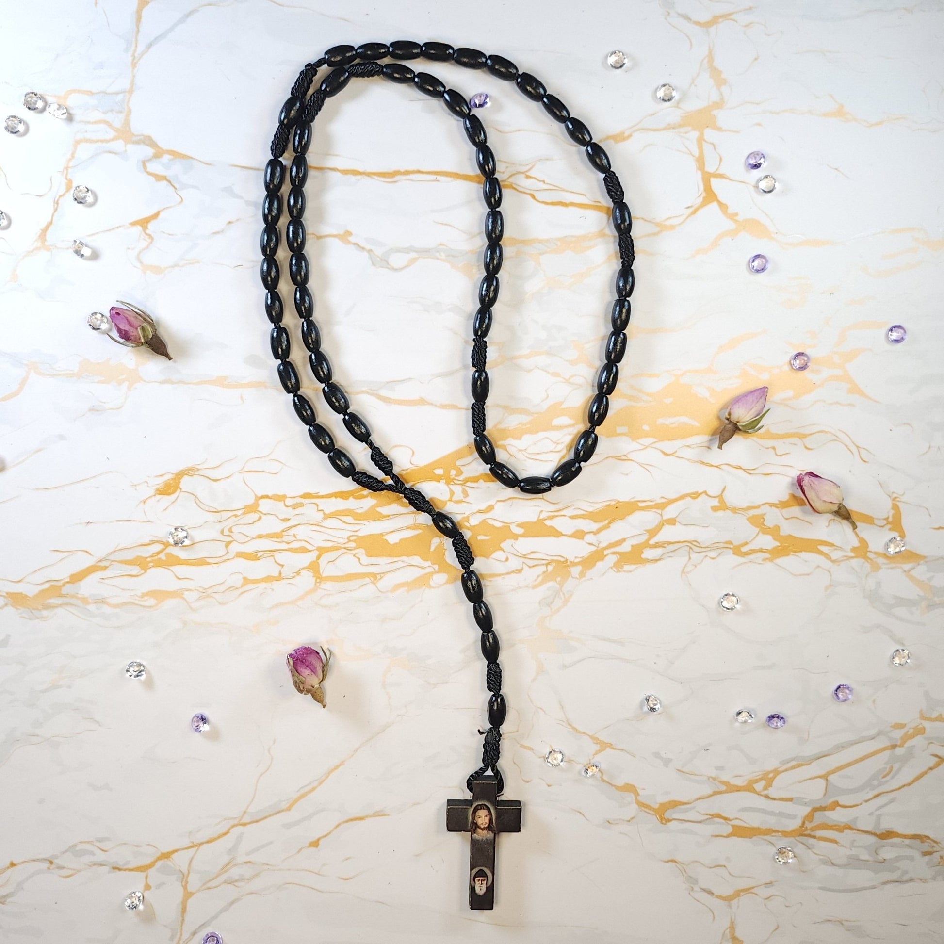 Set of oil, water, Incense, Soil, Rosary, Novena booklet and Eternal Rose - Our Lady of Gifts