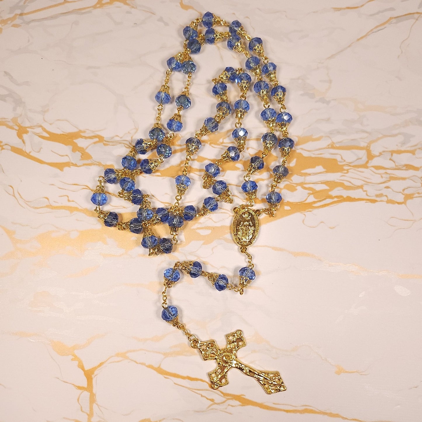 The Marian Box - (Rosary, Prayer cards, third class relics, water from Lourdes, Oil ...) - Our Lady of Gifts