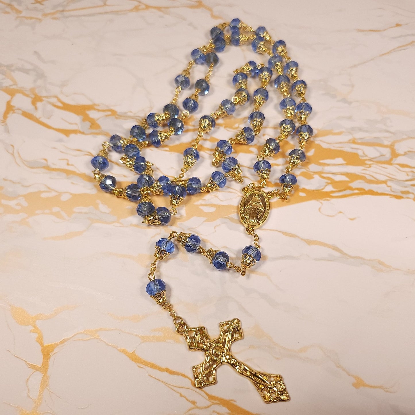 The Marian Box - (Rosary, Prayer cards, third class relics, water from Lourdes, Oil ...) - Our Lady of Gifts