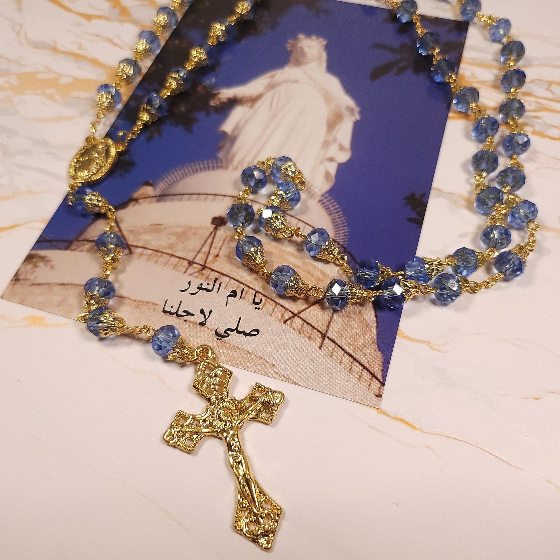 The Marian Box - (Rosary, Prayer cards, third class relics, water from Lourdes, Oil ...) - Our Lady of Gifts