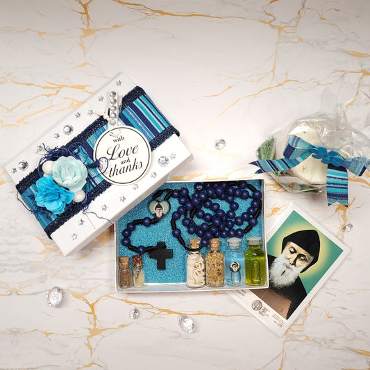 Saint Charbel Box with Candle from Annaya - Our Lady of Gifts