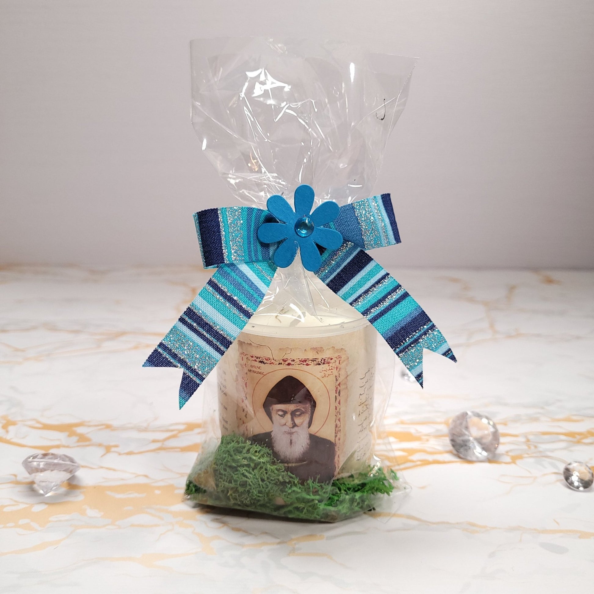 Saint Charbel Box with Candle from Annaya - Our Lady of Gifts