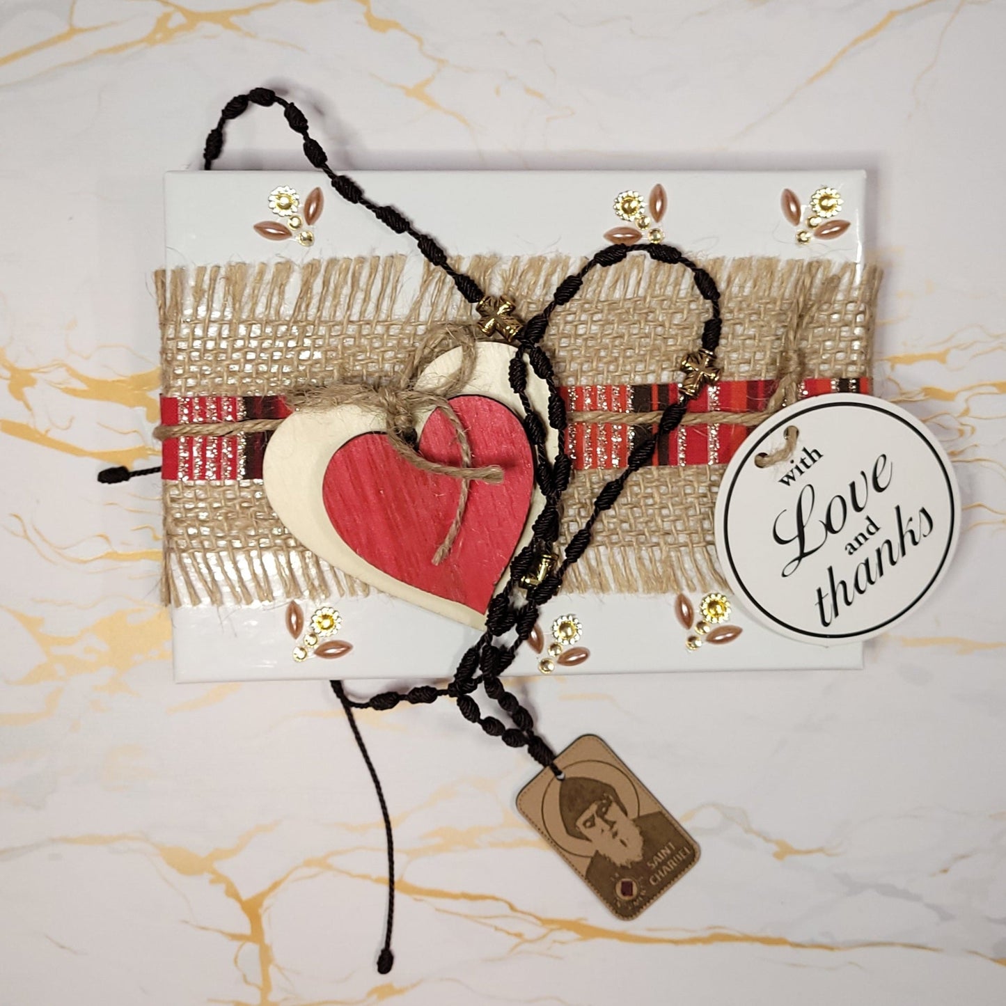 Saint Charbel Gift Box (Relic Chaplet) - Saint Valentine's Day Theme - Our Lady of Gifts