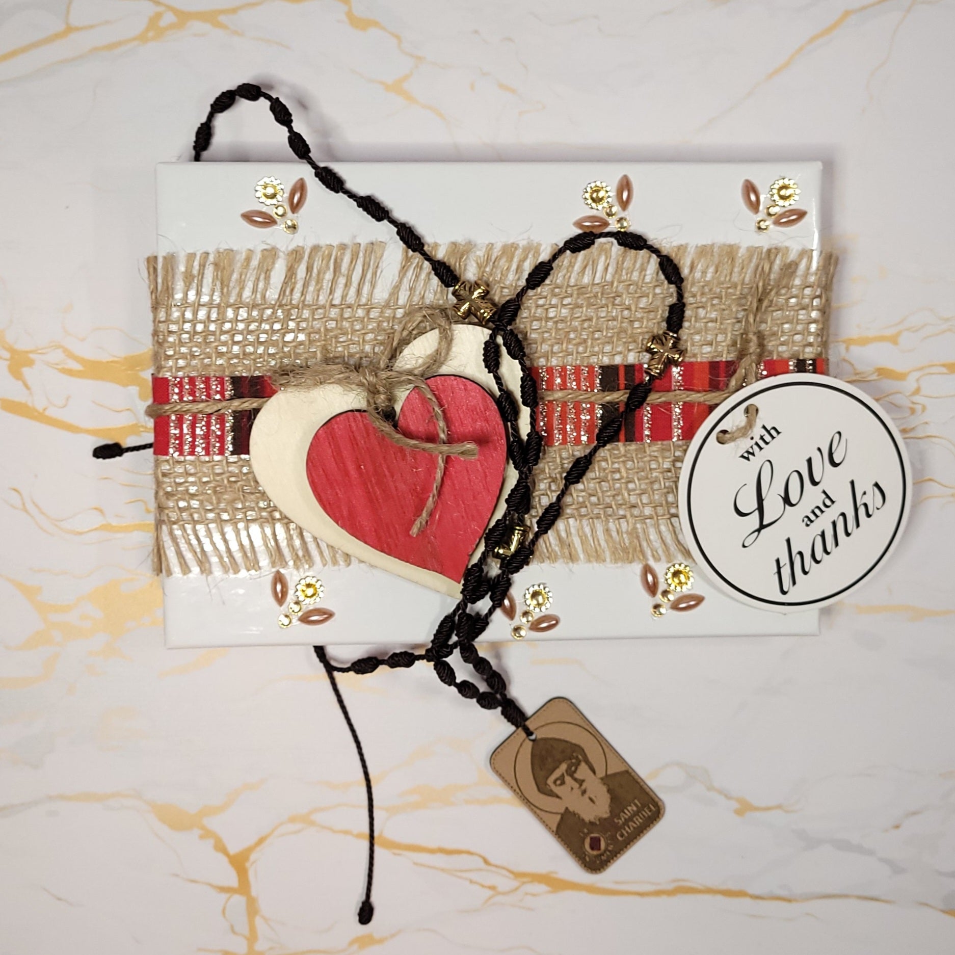 Saint Charbel Gift Box (Relic Chaplet) - Saint Valentine's Day Theme - Our Lady of Gifts