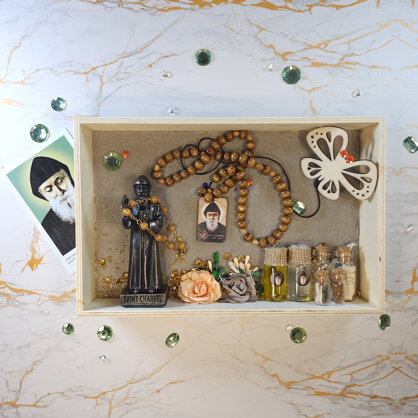 Saint Charbel Statue Box - Our Lady of Gifts