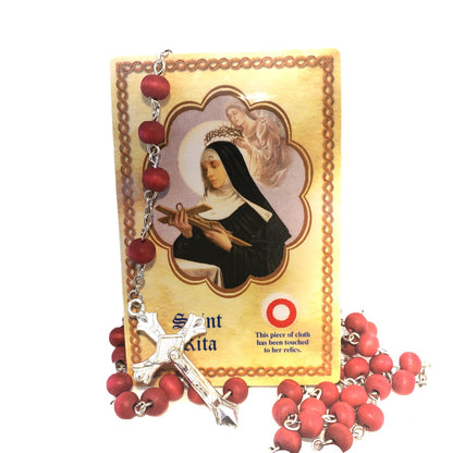 Saint Rita set of oil, water, rose incense, roses and relic card - Our Lady of Gifts
